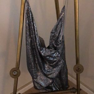 Silver sequined mini dress